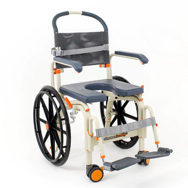Wheelchair Toilet and Bedside Transport Chair w/Padded Seat Shower Commode  for Elderly People in Dubai - UAE